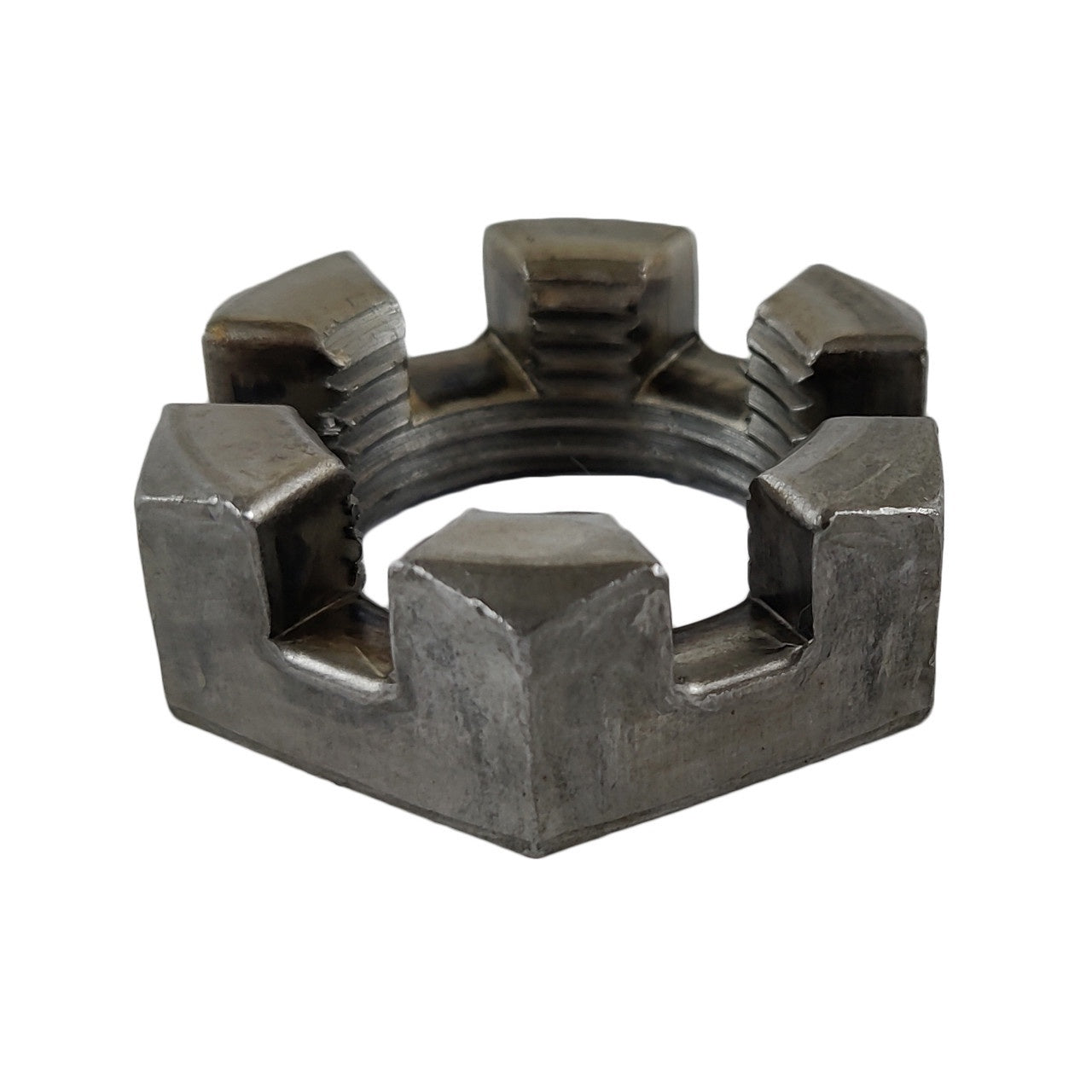 Precision 1" - 14 Spindle Slotted Trailer Axle Castle Nut - full product view | AAA Trailer
