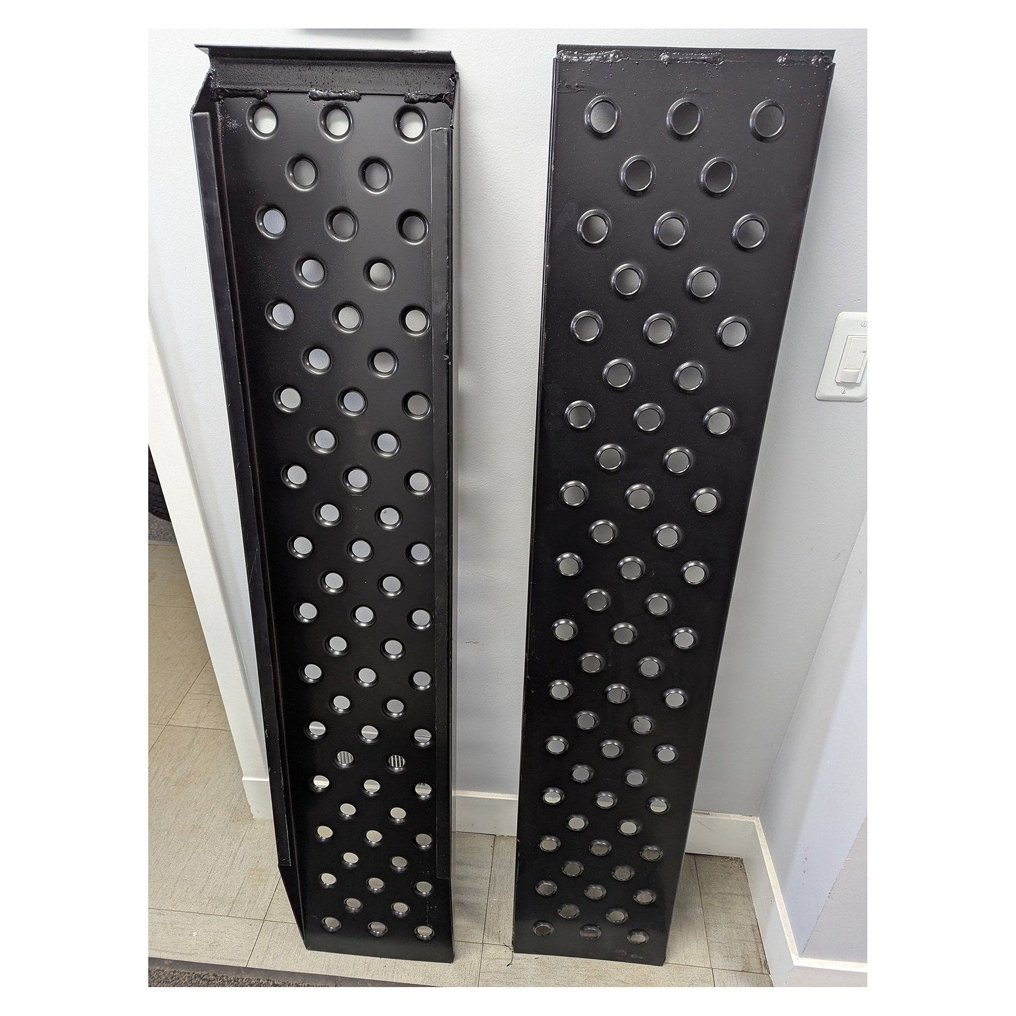 Steel Loading Ramp 60" x 12" w/Hook & Black Powder coated 10GA ( SOLD INDIVIDUALLY) - full product view | AAA Trailer