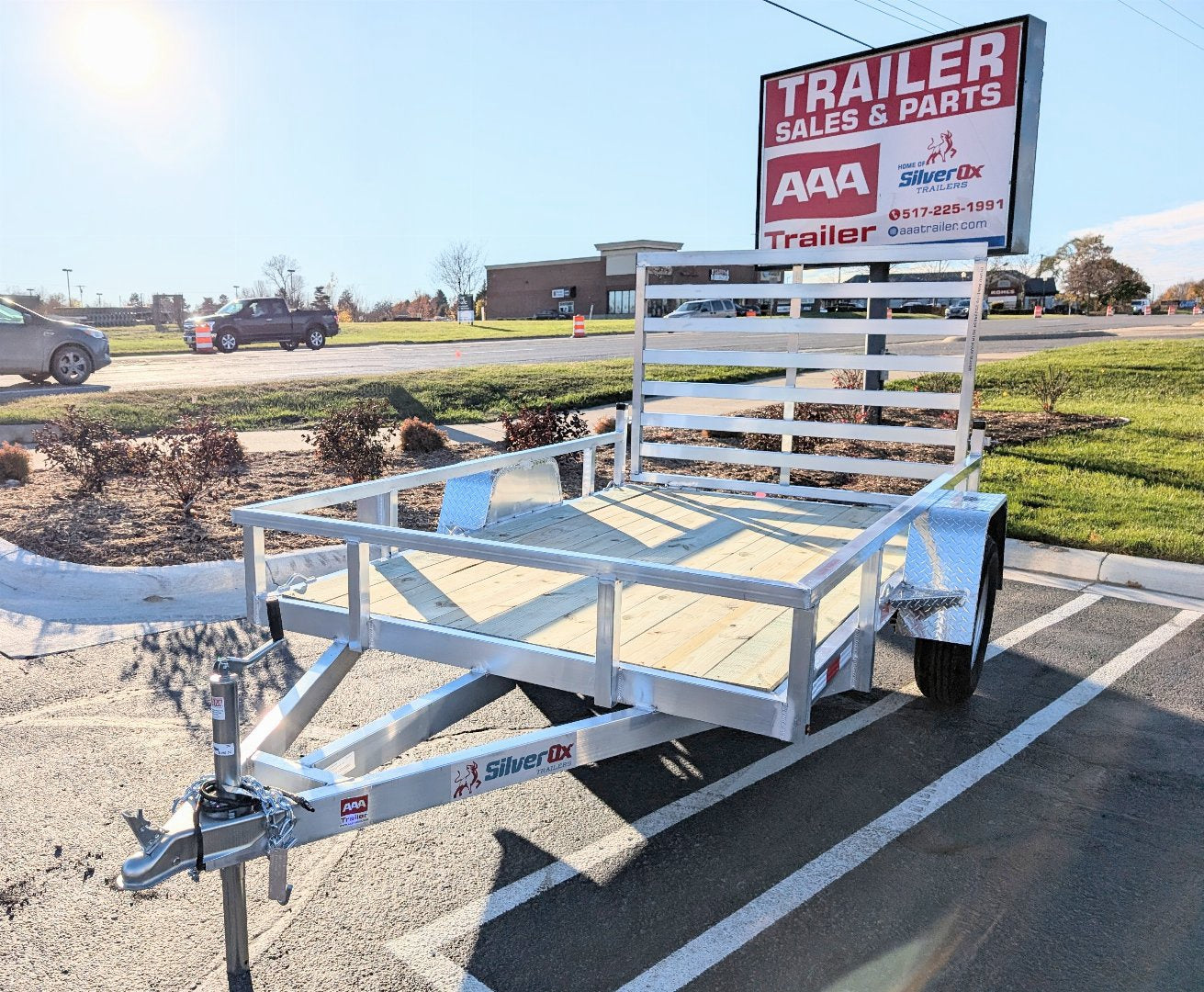 Silver Ox 6x10 Single Axle Aluminum Utility Trailer - 2,900 lb, 6x10 - full product view | AAA Trailer