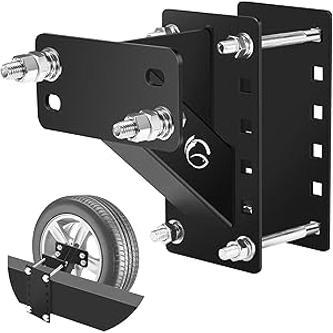 Universal trailer spare tire carrier — hero product view, fits 4, 5, and 6 lug wheels