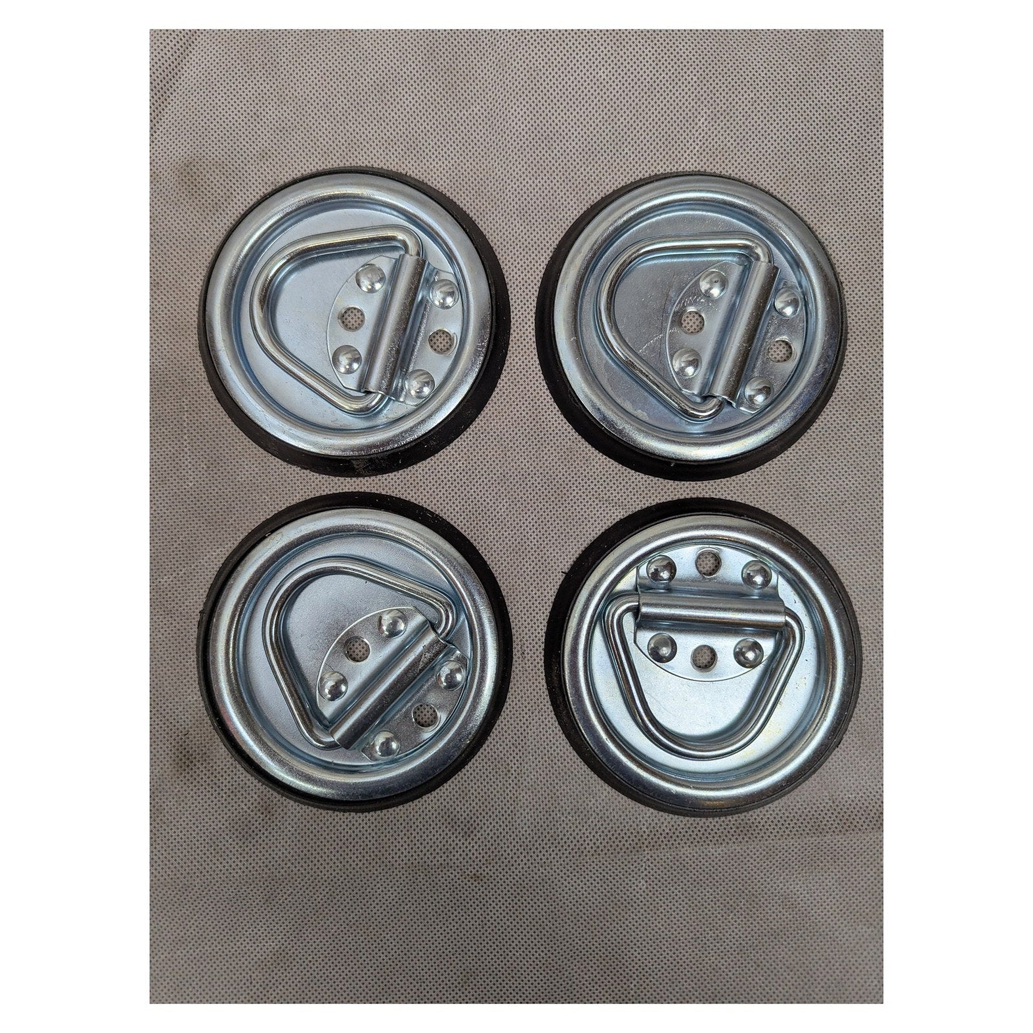 Sierra Pacific Engineering 4-Pack Steel D-Ring Tie-Downs - full product view | AAA Trailer