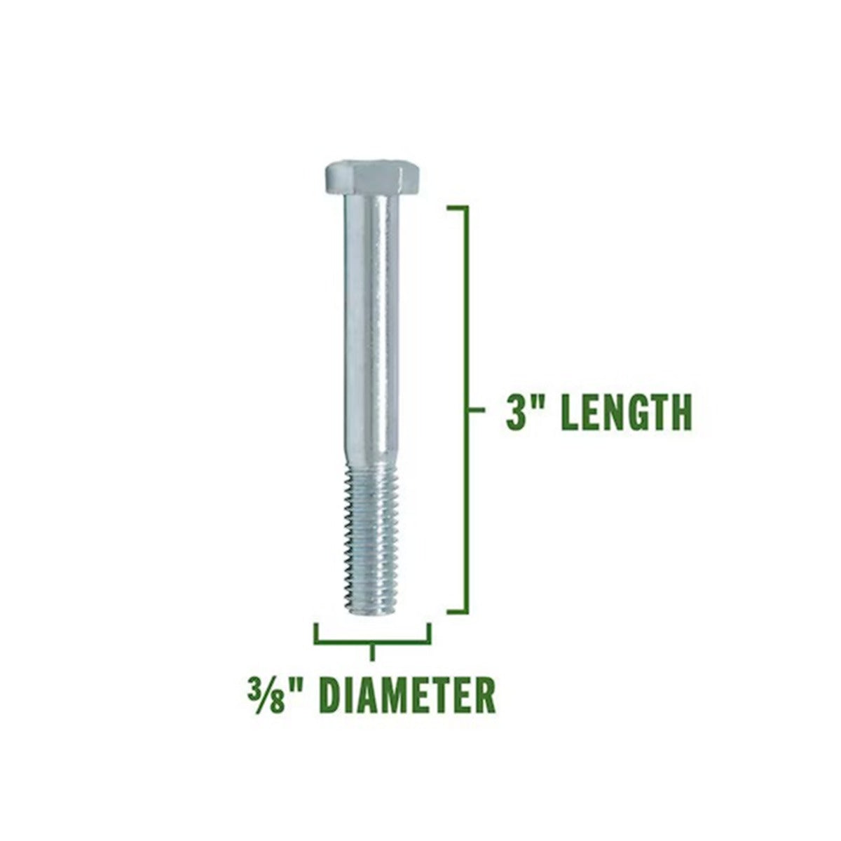 3/8-in x 3-in Zinc-Plated Coarse Thread Hex Bolt
