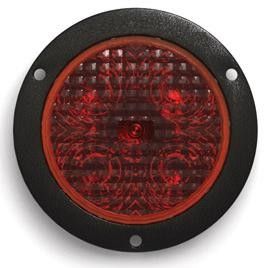 Tecniq 4" Round LED Stop Tail Light with Red Lens - full product view | AAA Trailer