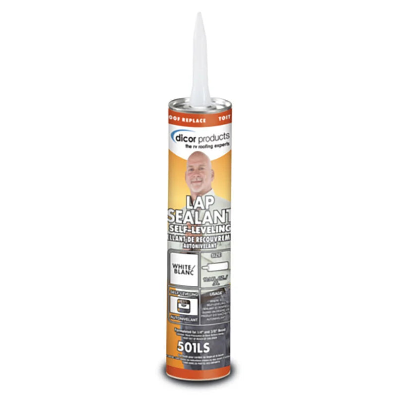 Dicor Professional Self-Leveling Lap Sealant 10.3 oz White - full product view | AAA Trailer