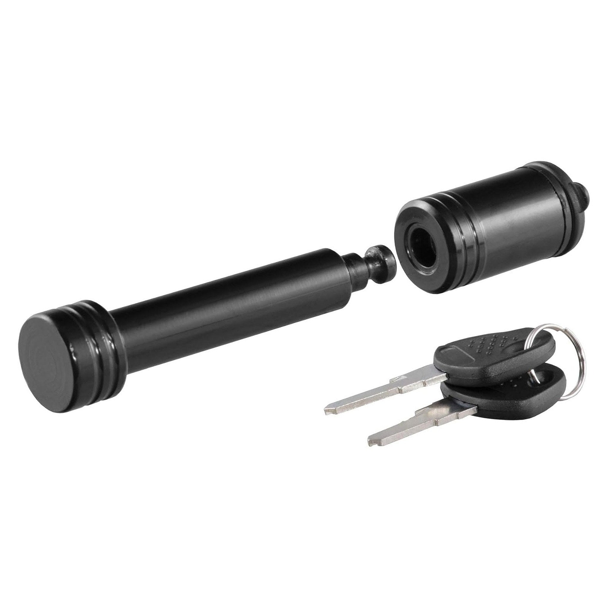 CURT 23518 Black Barbell Hitch Lock – 5/8" Pin | Fits 2" Receiver | Anti-Theft Trailer Hitch Lock - 1 lb - full product view 