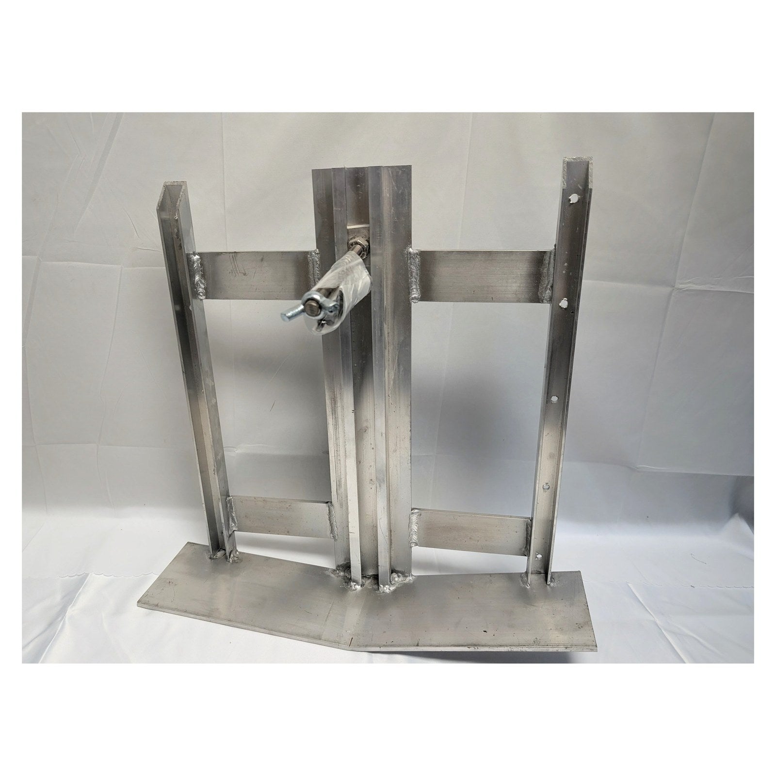 Adjustable Aluminum Spare Tire Carrier – Enclosed Trailer Wall Mount 10″–16″ - full product view | AAA Trailer
