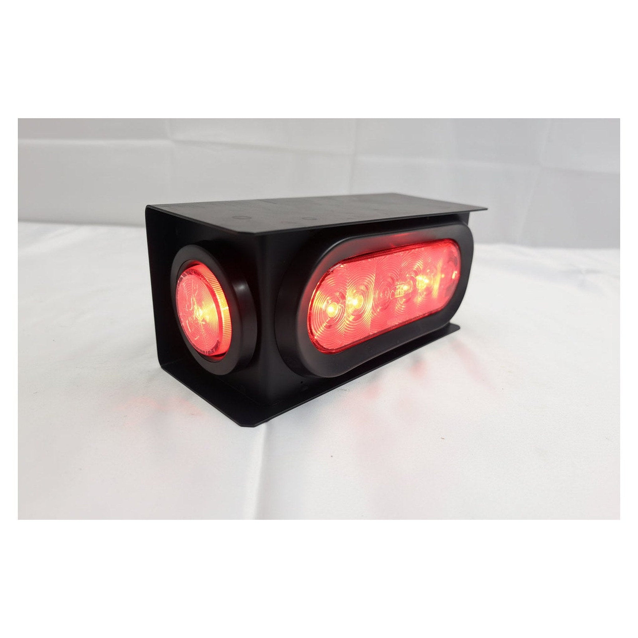 Trailer Light Box Kit w/ LED Lights – 6.5" Oval + 2.5" Marker | Steel Housing - full product view | AAA Trailer