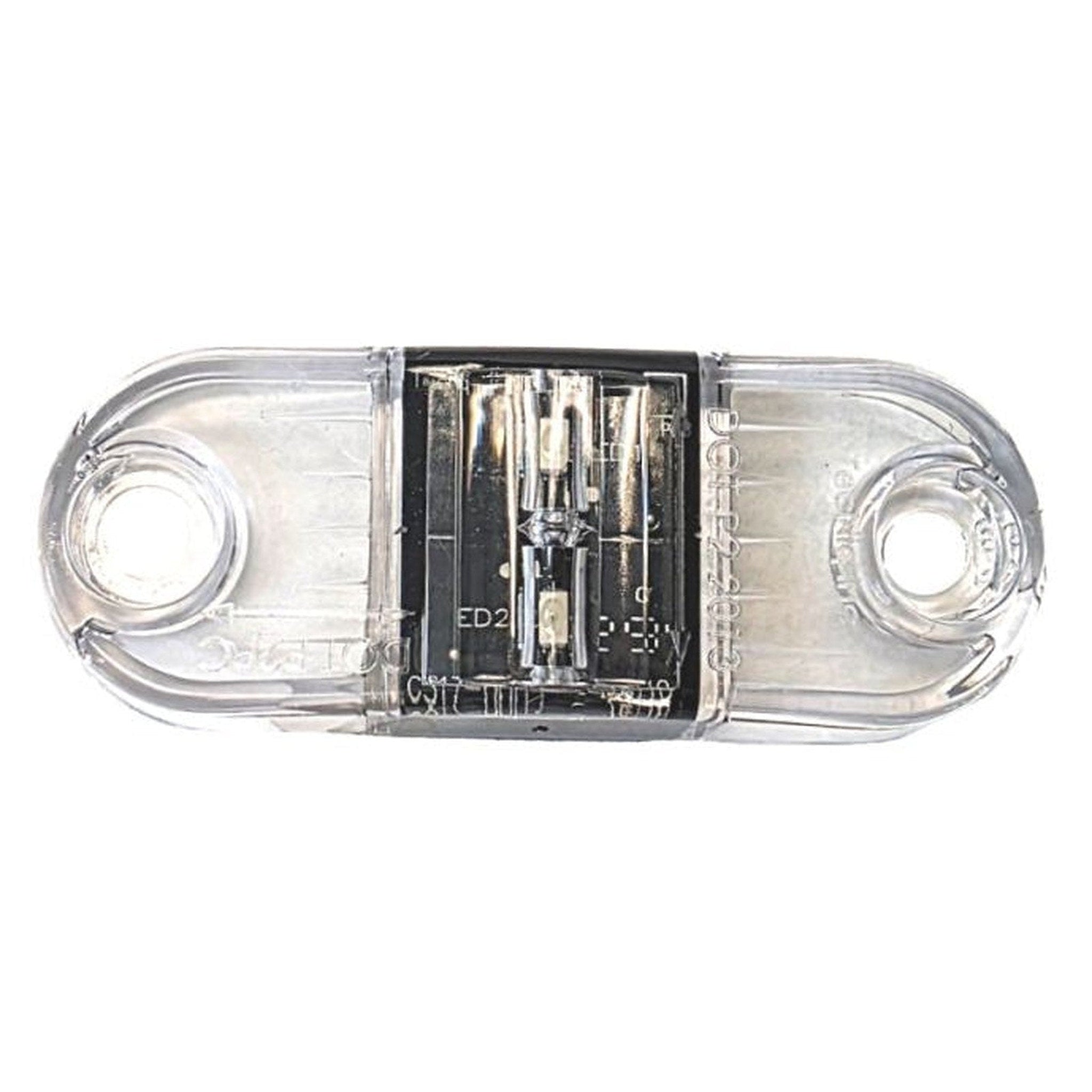 TecNiq S17 Amber LED Trailer Marker Light – Clear Lens | 2" x 1" Waterproof LED - full product view | AAA Trailer