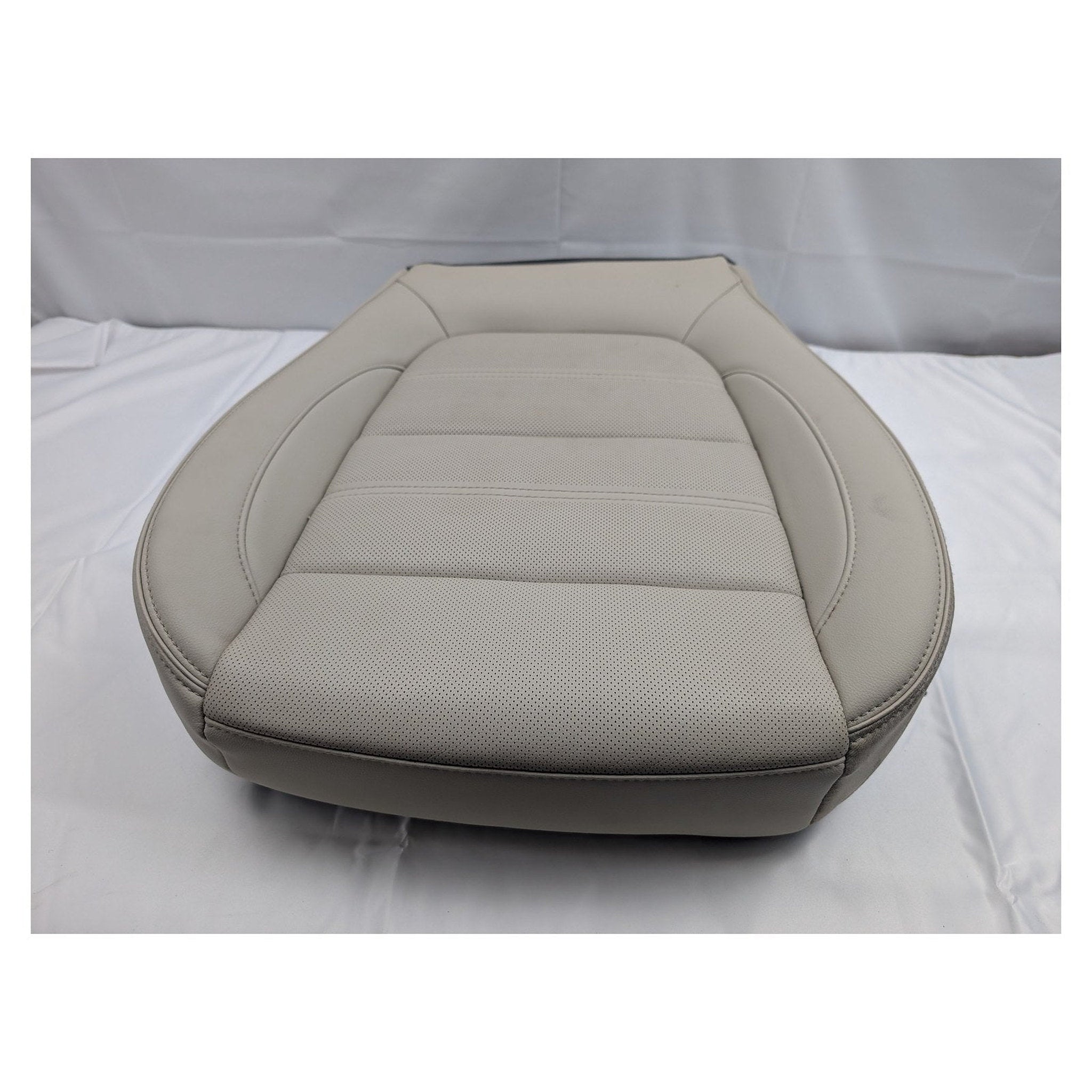 2022 GMC Acadia Passenger Seat Bottom Cushion — GM 86779428 Whisper Beige 4KB Perforated Leather, Front Angle | Used OEM