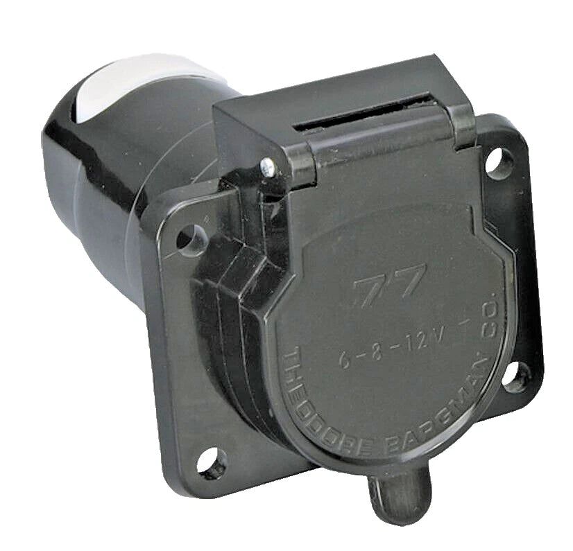 Bargman 77 7-Way Trailer Connector Car End – Flat Terminals (50-77-001) - detail view | AAA Trailer