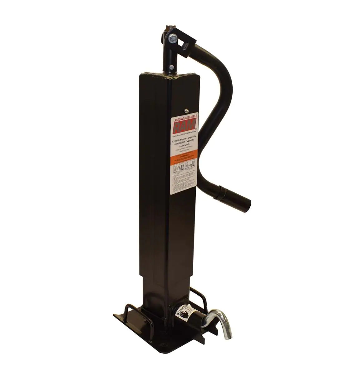 RAM 12,000 lb Topwind Drop Leg Jack – Square Direct-Weld, Spring Return, 4″ Tube — photo 1