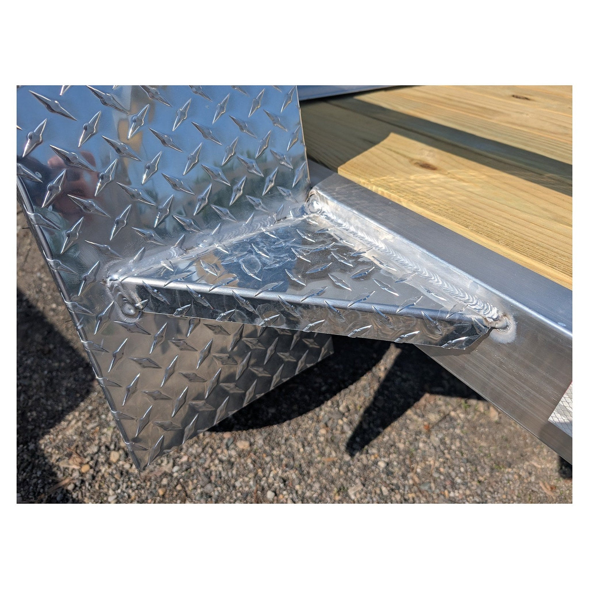 Aluminum Trailer Fender Step Plate Diamond Plate - Weld On - full product view | AAA Trailer
