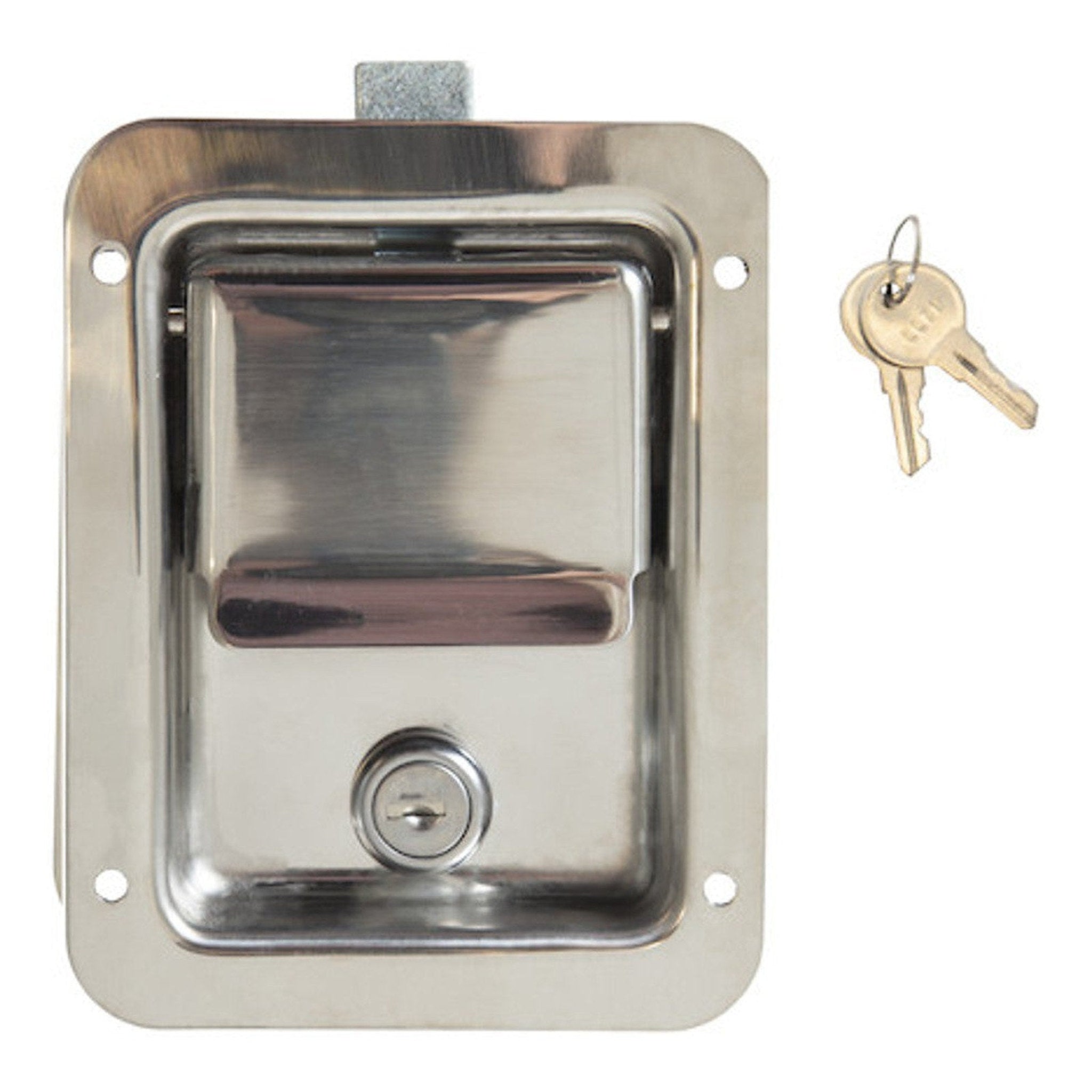 Buyers L3885 Paddle Latch Stainless Steel Flush Mount Locking Toolbox Trailer Door Latch - full product view | AAA Trailer