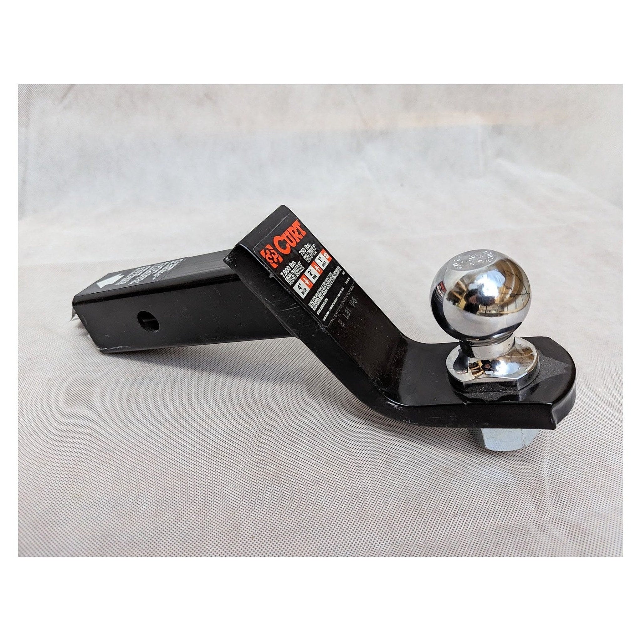 CURT 45056 Trailer Hitch Mount with 2-Inch Ball & Pin, Fits 2-In Receiver, 7,500 lbs, 4-Inch Drop - 7,500 lbs - full product 