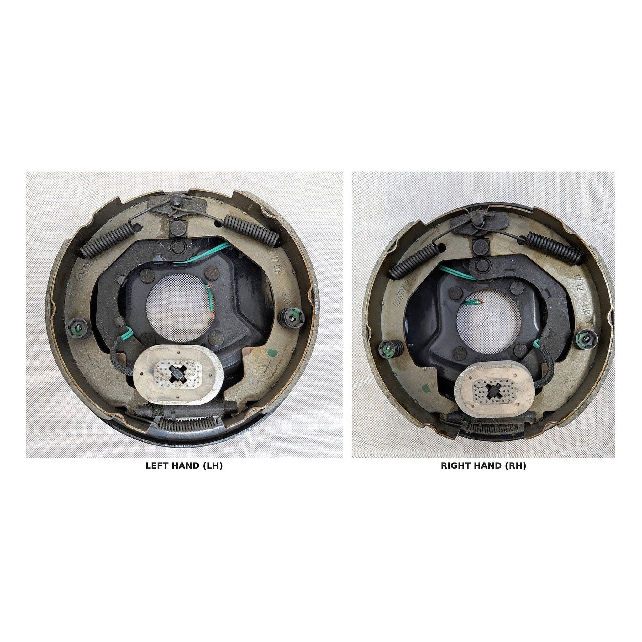 TRP 10" x 2-1/4" Self-Adjusting Electric Trailer Brake — BK-10E-01SA (LH) / BK-1 — LH and RH side-by-side | AAA Trailer