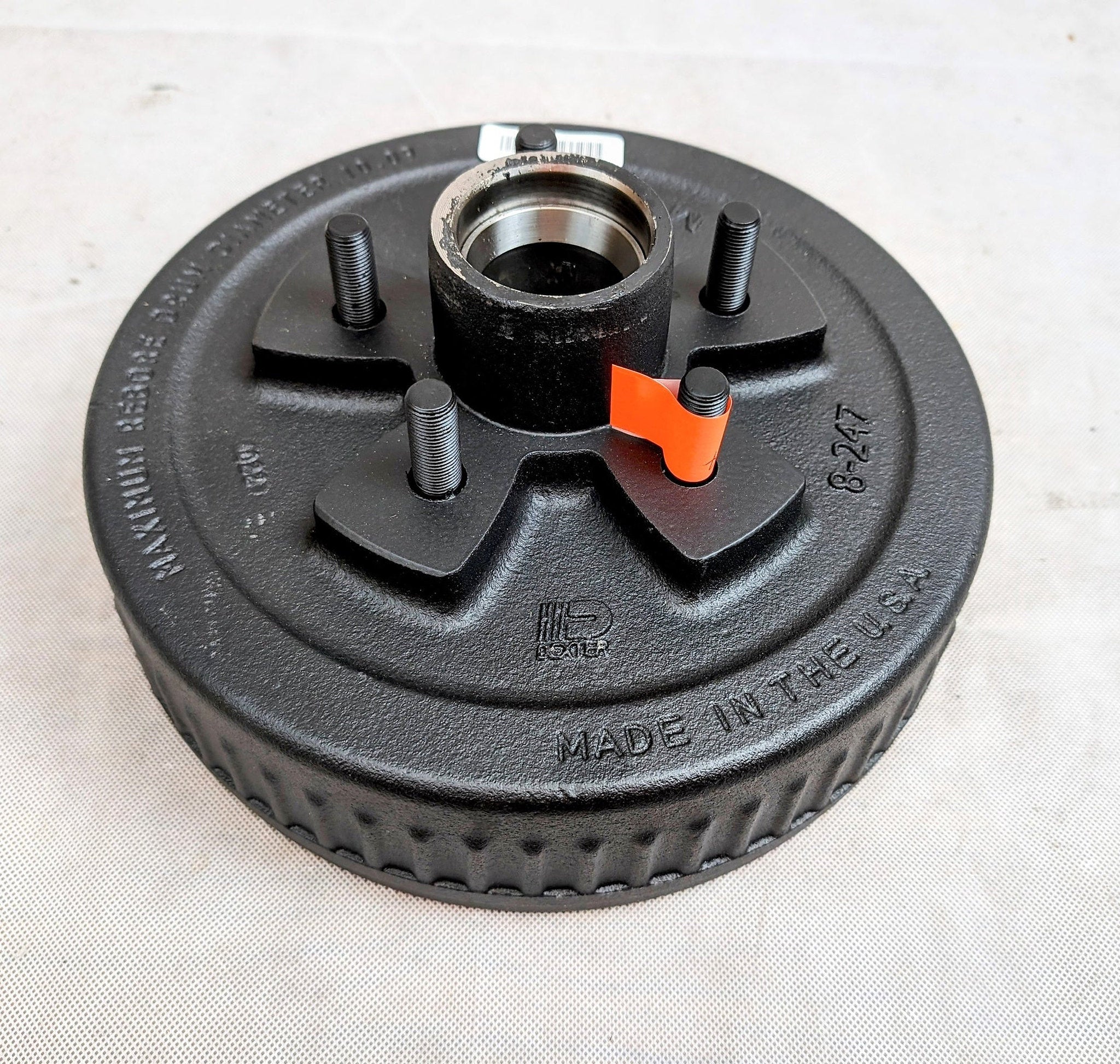 Dexter 10" x 2 1/4" Hub Brake Drum 5 Lug x 4.5"  MADE IN USA - 3,500 lb - full product view | AAA Trailer
