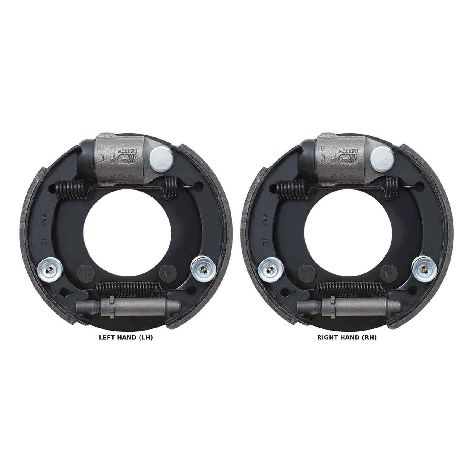 Dexter 7" x 1-3/4" Hydraulic Uni-Servo Brake Assembly — K23-398-00 (LH) / K23-39 — LH and RH side-by-side | AAA Trailer