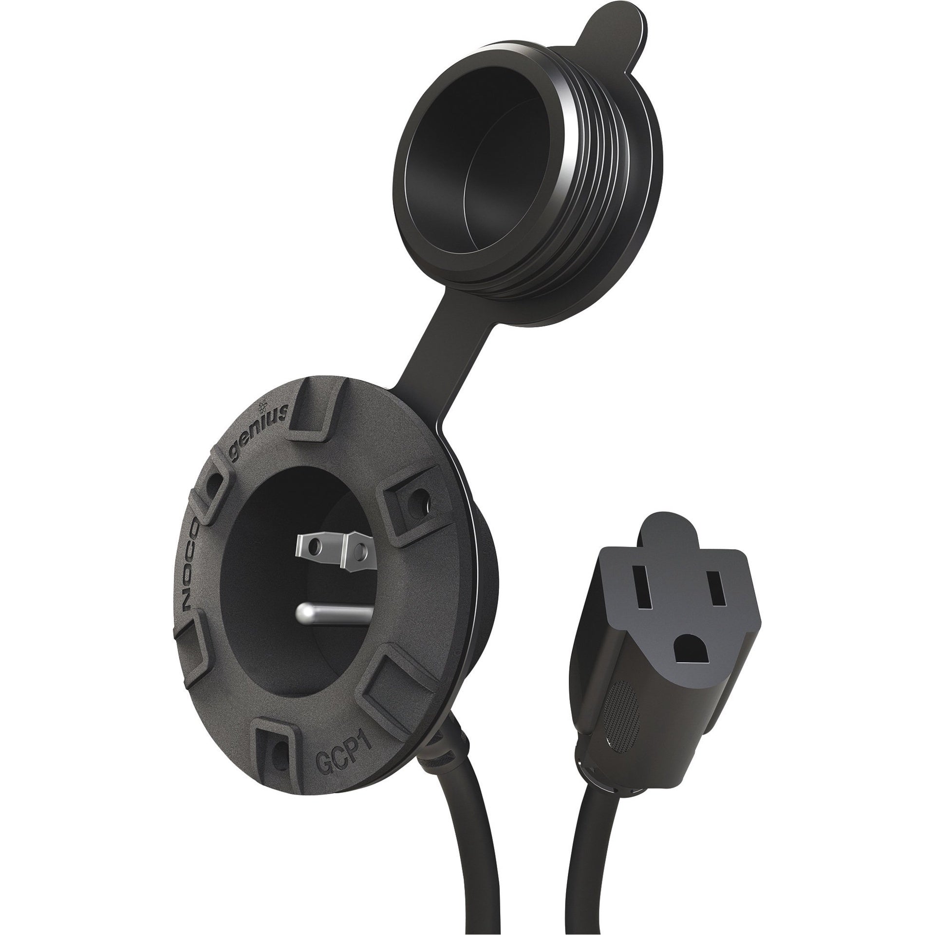 Noco Genius 15A 125V Shore Power Inlet Plug with 16in Extension - 125V - full product view | AAA Trailer