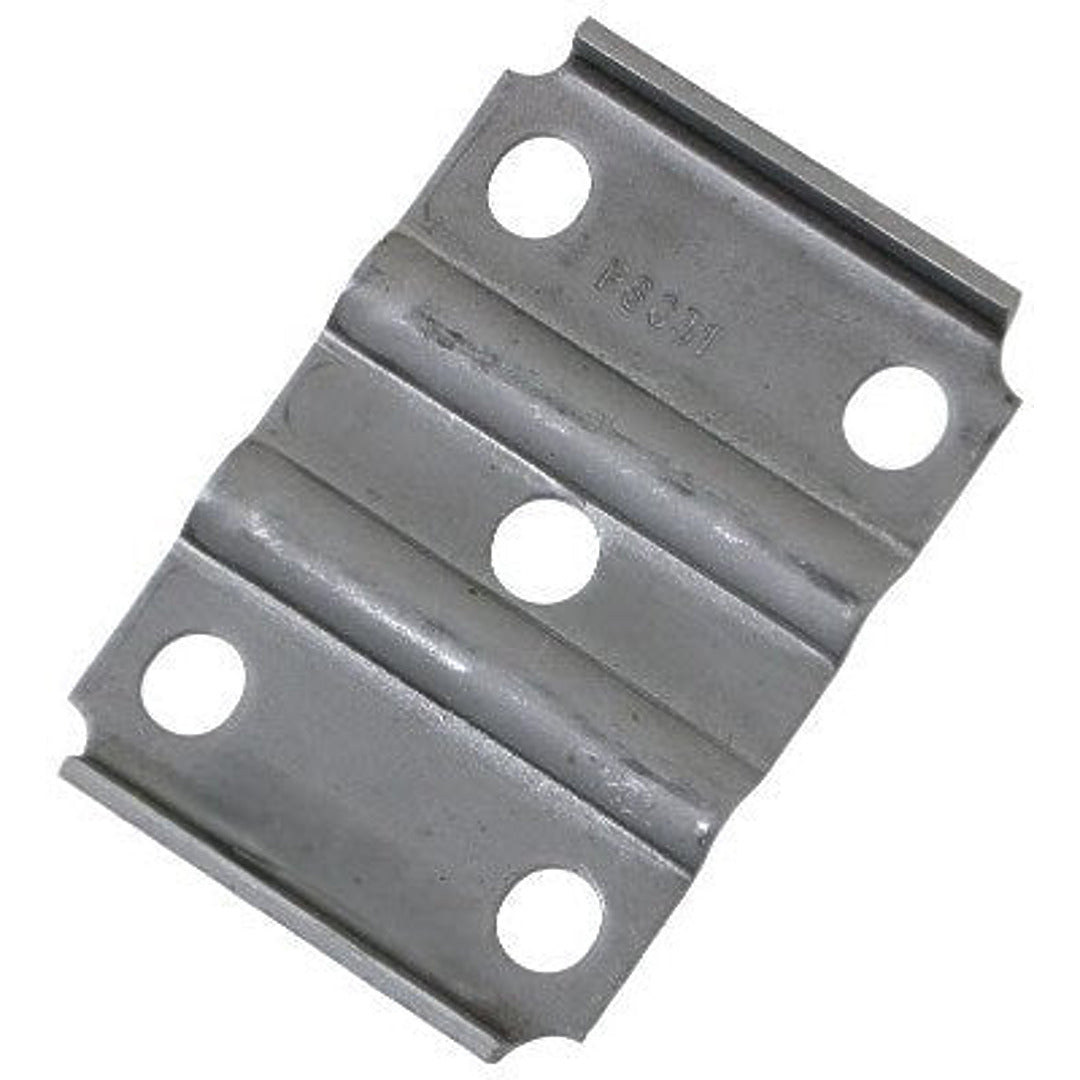 Ribbed U-Bolt Plate - 3" Diameter, Round Trailer Axle - 2" Wide Spring - 9/16" Bolts