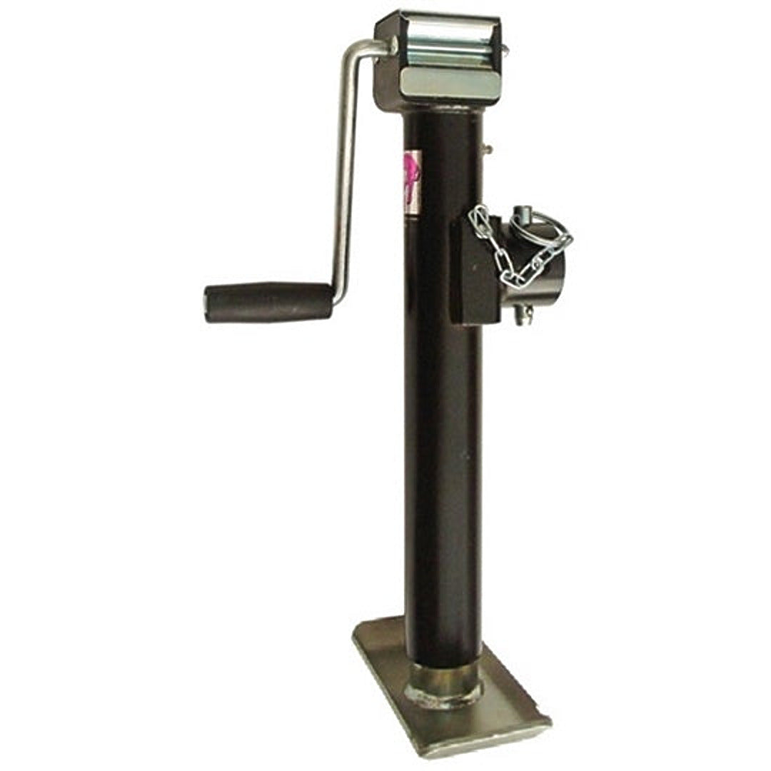 Round, Pipe Mount Swivel Jack w/ Footplate - Weld On - Sidewind - 15-1/2" Travel - 5000lb.