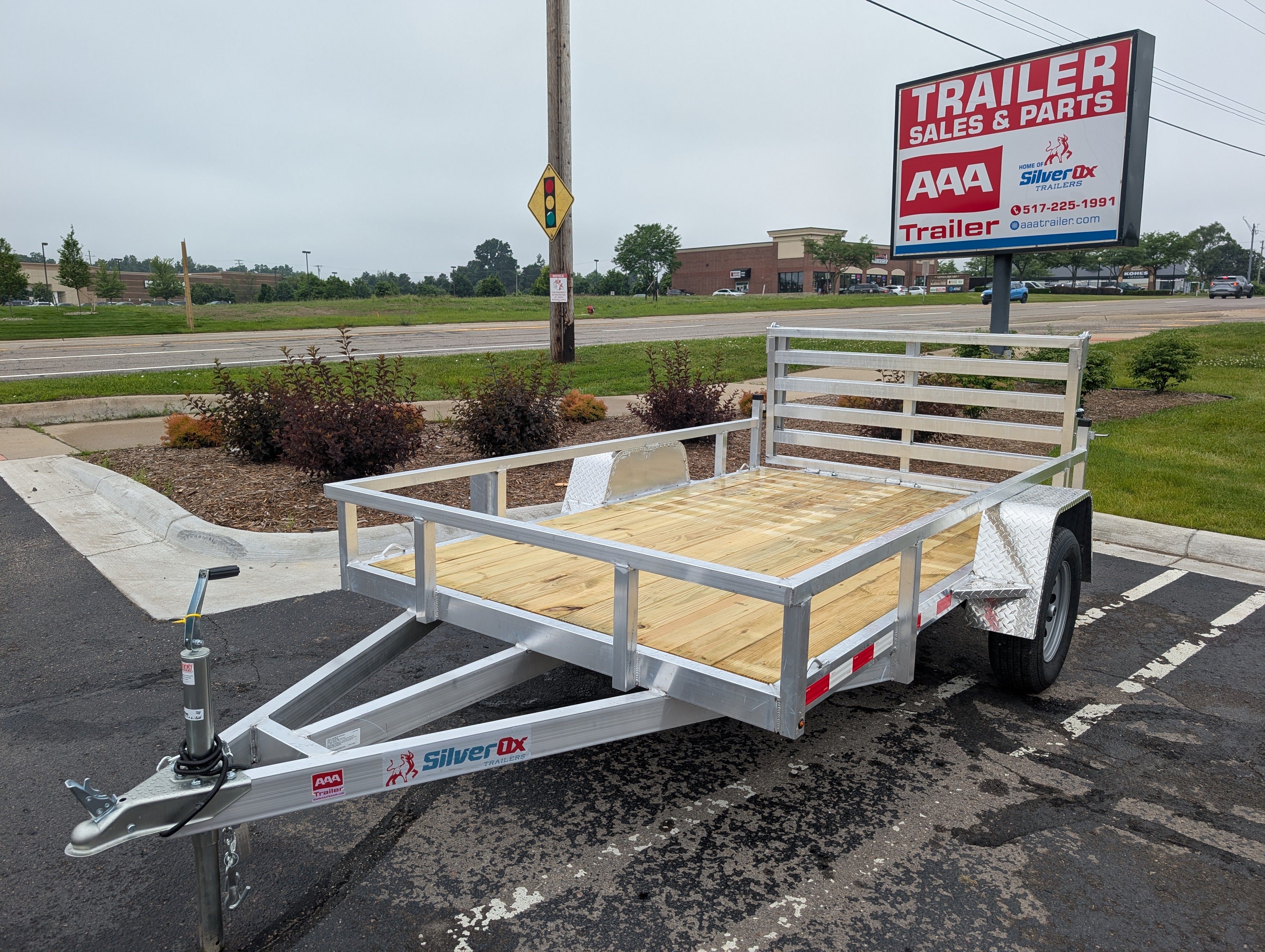 Silver Ox 6X10 Aluminum Utility Trailer with Folding Ramp Gate - 590 lbs, 6x10 - full product view | AAA Trailer